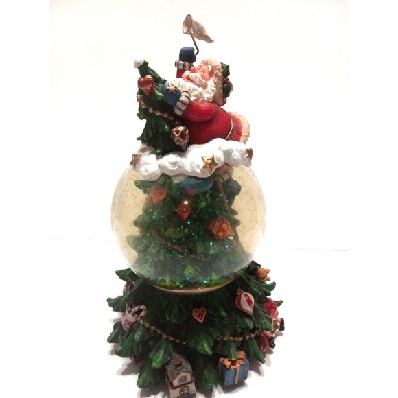 Snow Globe Santa On Ladder Musical Jingle Bells Presents - Picture 2 of 12